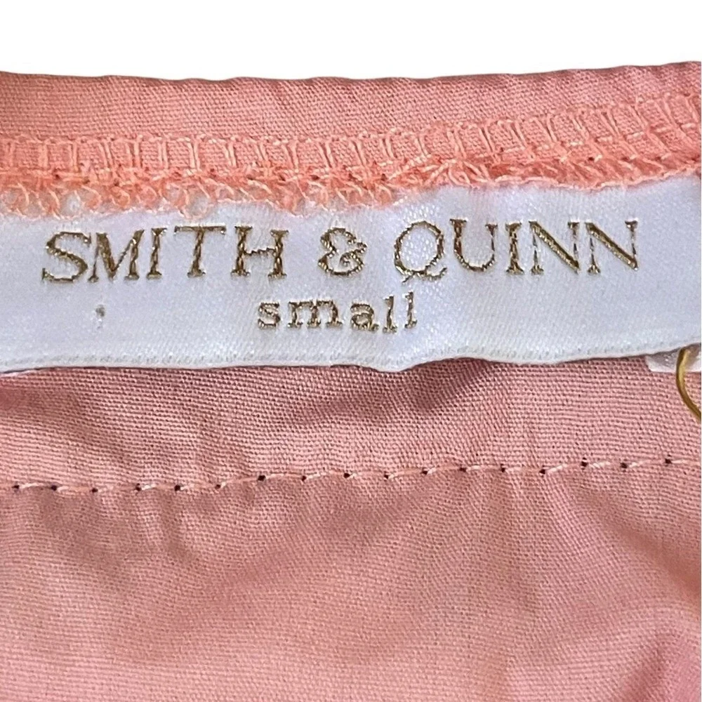 Smith & Quinn Top Womens Small Pink Navy Ric Rac Off Shoulder New Cotton Blouse - Picture 7 of 13